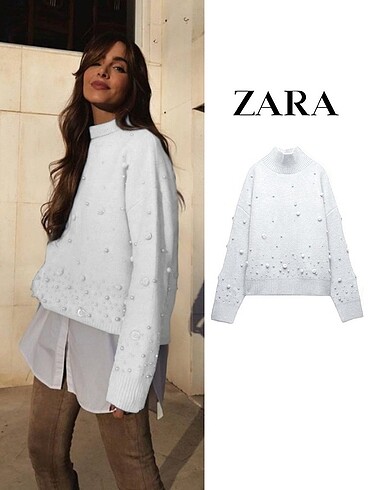 Zara İncili Triko Kazak