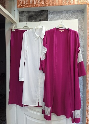 Üçlü takım (uzun yelek+ gömlek+ pantolon)