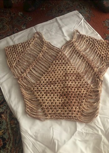 Sarı Nakışlı Bohem Mini Bralet - Görsel 3
