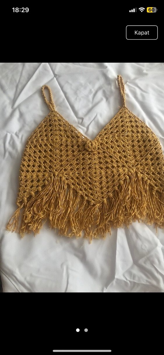 Sarı Nakışlı Bohem Mini Bralet - Görsel 5