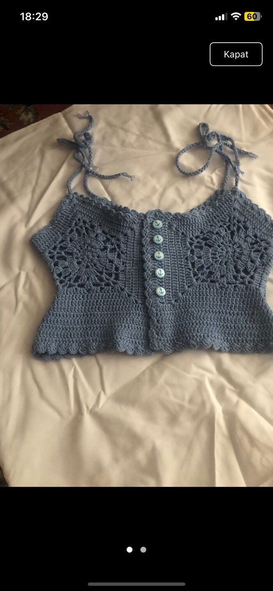 Sarı Nakışlı Bohem Mini Bralet - Görsel 2