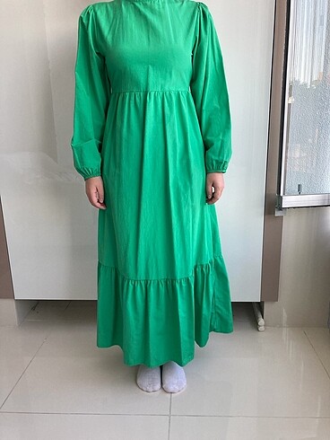 LCW uzun yeşil elbise