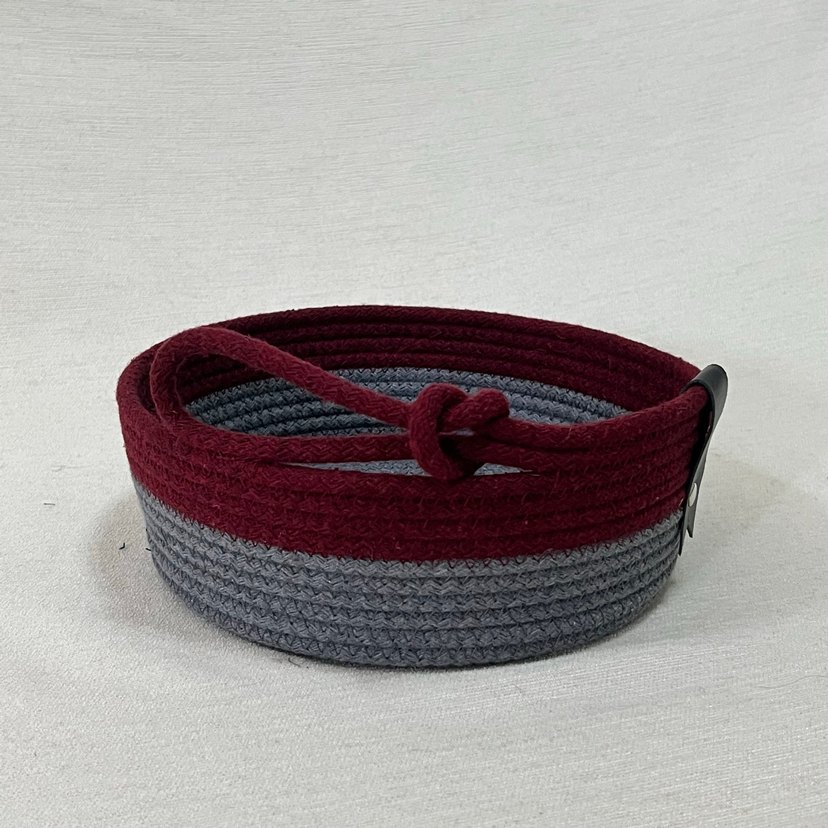 Bordo ve Gri Çift Renkli Bohem Saklama Sepeti - Görsel 2