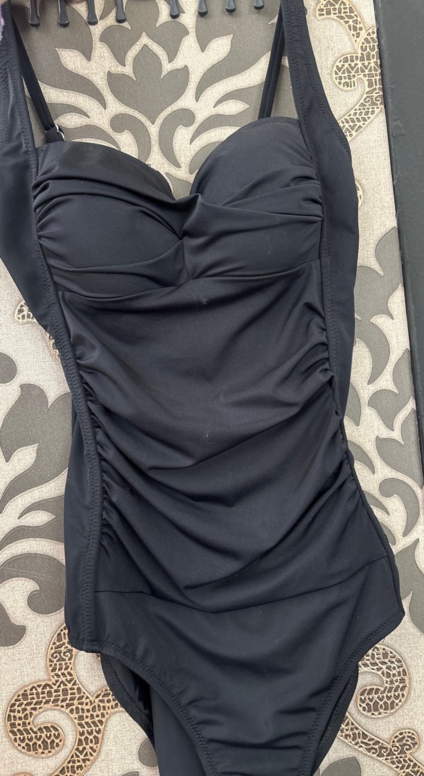 Drapeli Siyah Kadın Mayo - Görsel 2