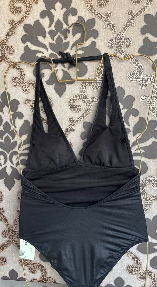 Siyah Strappy Kadın Mayo - Görsel 4