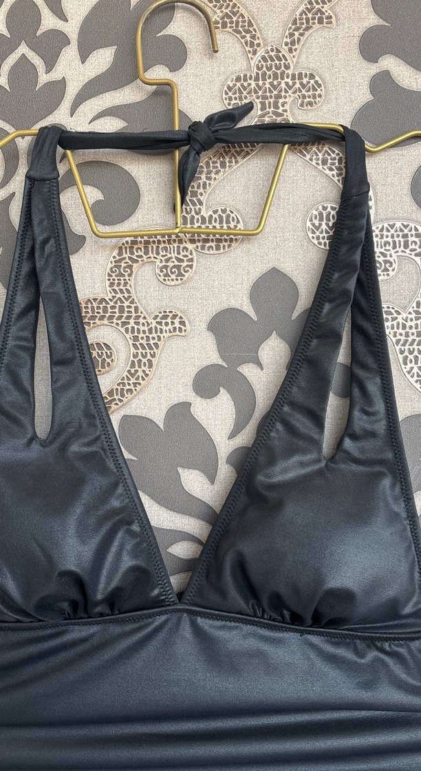 Siyah Strappy Kadın Mayo - Görsel 3