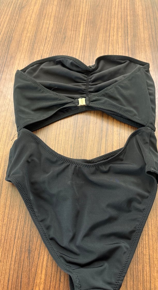 Siyah Strappy Midi Kesim Kadın Mayo - Görsel 3