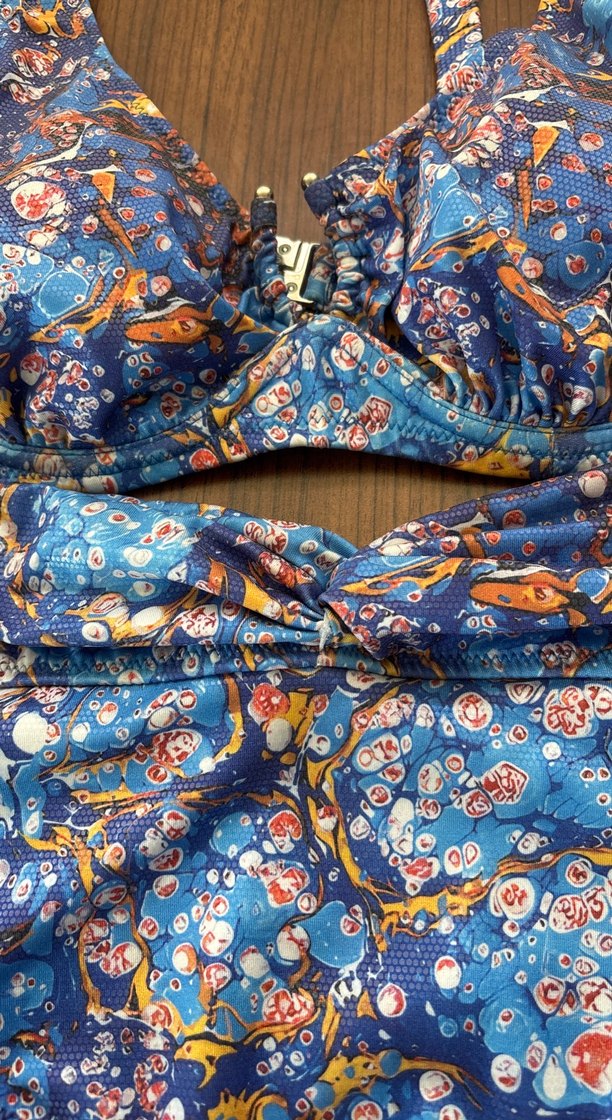 Mavi Bağcıklı Bohem Desenli Bikini - Görsel 4