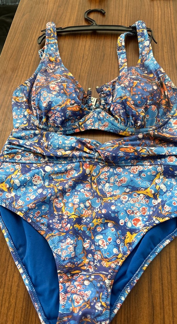 Mavi Bağcıklı Bohem Desenli Bikini - Görsel 2