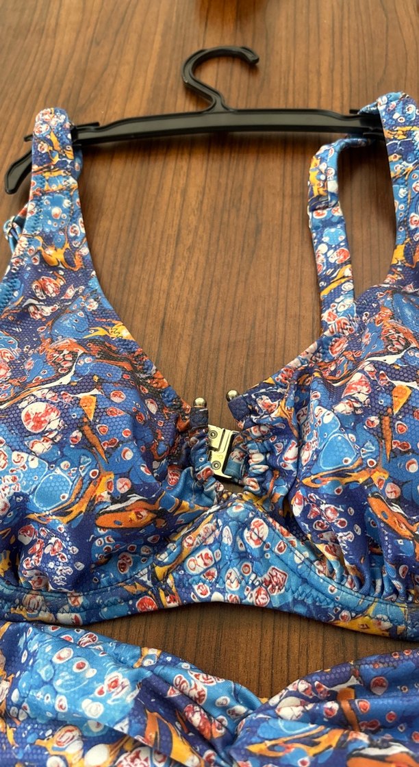 Mavi Bağcıklı Bohem Desenli Bikini - Görsel 3