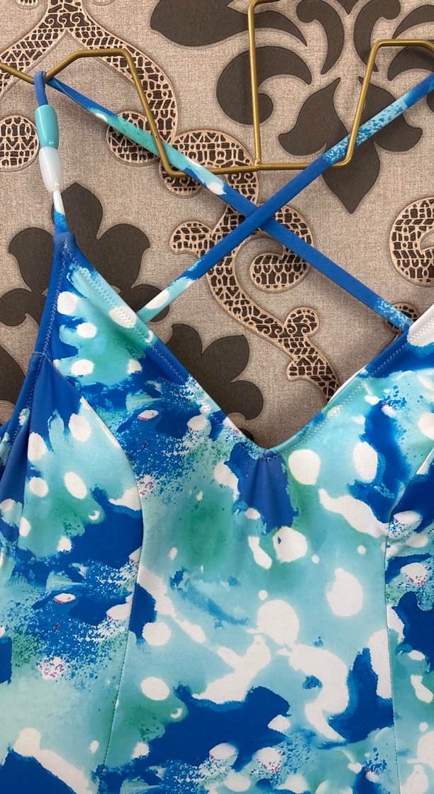 Mavi Tie-Dye Dantel Detaylı Mini Mayo - Görsel 3