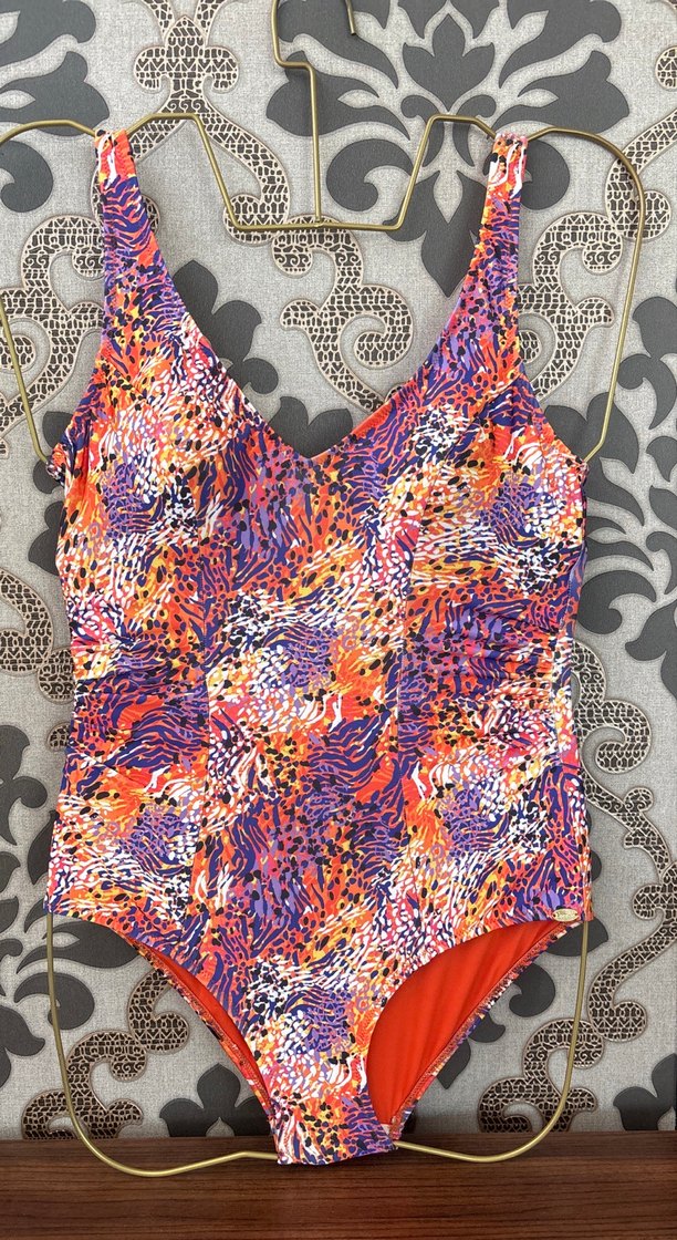 Renkli Tie-Dye Dantel Detaylı Kadın Mayo - Görsel 2