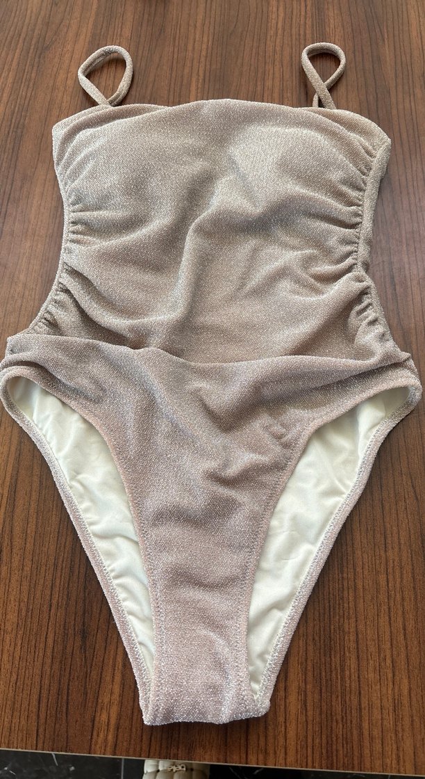 Bej Askılı Kadın Mayo - Görsel 2