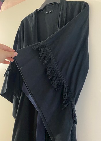 TRENDYOL SİYAH PÜSKÜLLÜ KİMONO - Görsel 4