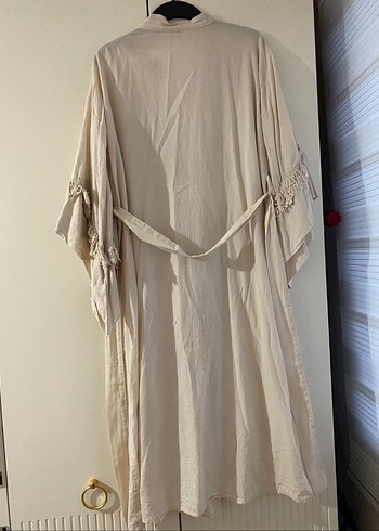 Trendyol Bej Püsküllü Uzun Kollu Kimono - Görsel 6