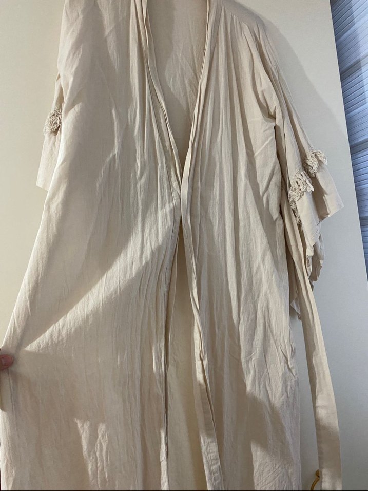 Trendyol Bej Püsküllü Uzun Kollu Kimono - Görsel 4