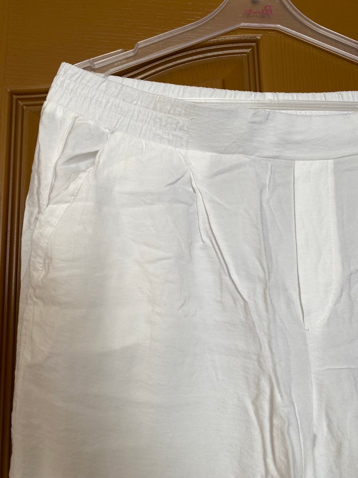 Defacto Beyaz Kadın Keten pantolon - Görsel 2