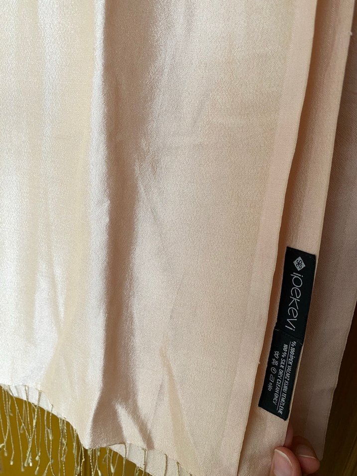 Ipekevi marka %100 ipek pudra şal - Görsel 5