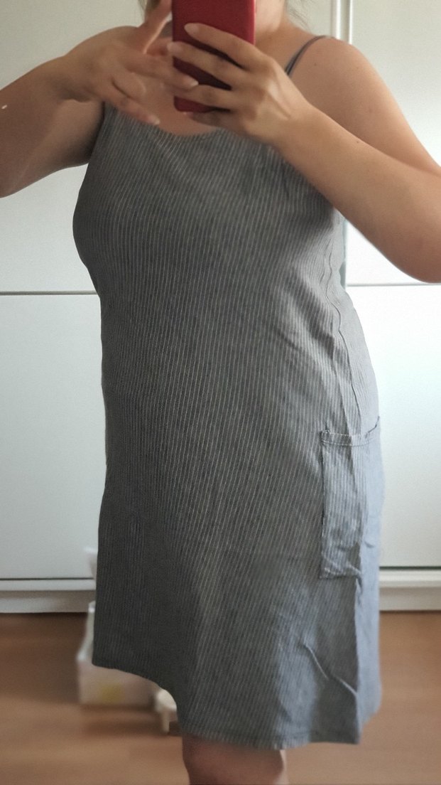 Mavi Kısa Elbise, Askılı, Kolsuz - Görsel 2