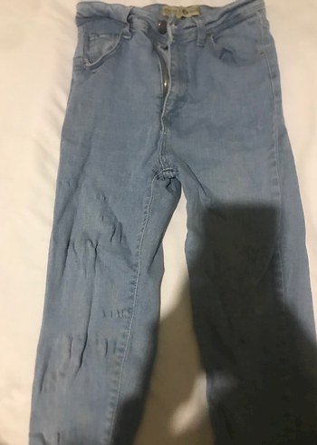 Diğer Mavi Kadın Midi Boy Dar Kesim Denim Jean