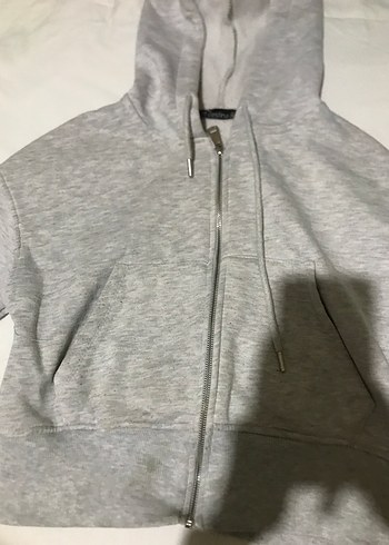 Gri Fermuarlı Kadın Sweatshirt