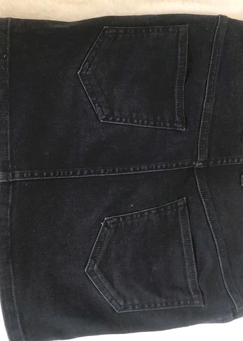Zara Siyah Fermuarlı Dar Kesim Kadın Kot Etek