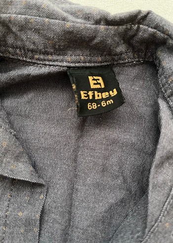 6 Ay Beden Gri Düğmeli Erkek Bebek Keten Takım