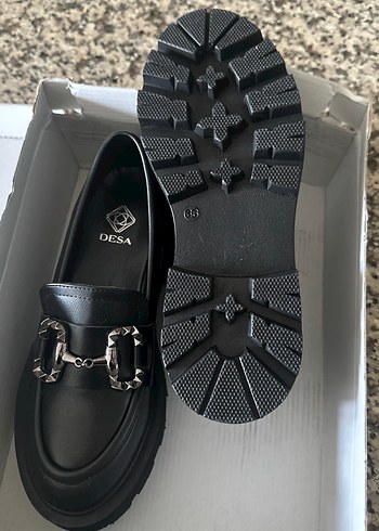 DESA marka,Siyah Deri Kemerli Platform Topuklu Kadın Loafer - Görsel 2