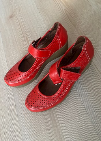 NANDO marka,Kırmızı renk,Dolgu Topuklu Kadın Babet - Görsel 3