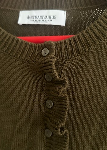 Stradivarıus marka,Düğmeli  haki renk Triko Hırka - Görsel 2