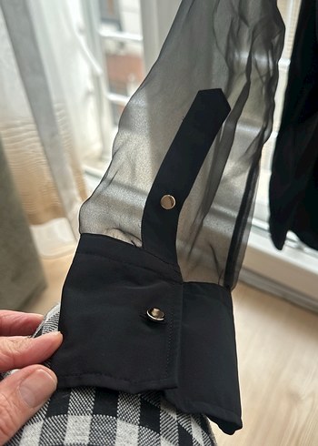 ZARA marka Transparan Uzun Kollu Gömlek - Görsel 4