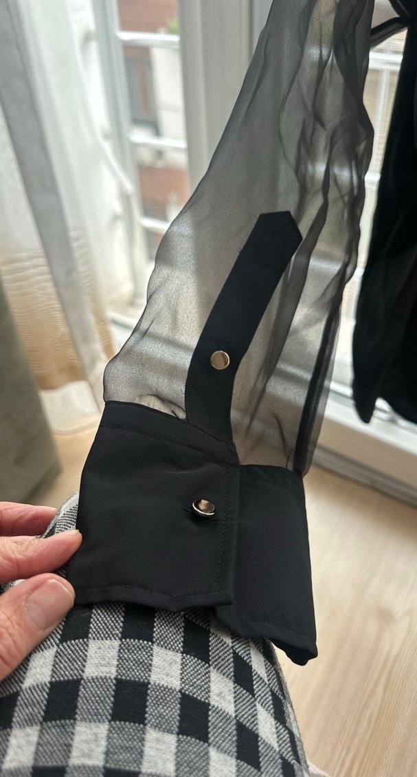 ZARA marka Transparan Uzun Kollu Gömlek - Görsel 4