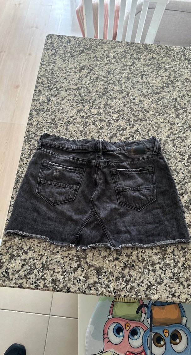 Mavi marka,gri,mini kot etek - Görsel 2