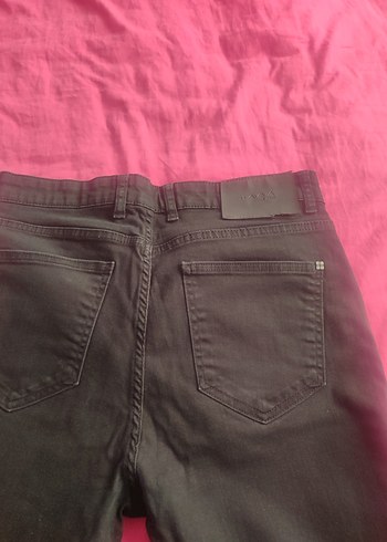 Siyah Baskılı erkek Dar Kesim Midi Kot Pantolon - Görsel 3