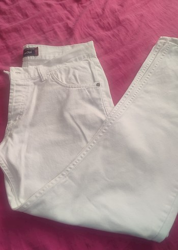 Beyaz Düğmeli erkek Jean Pantolon - Görsel 4