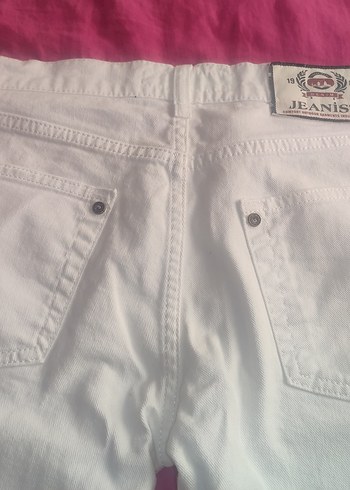 Beyaz Düğmeli erkek Jean Pantolon - Görsel 3