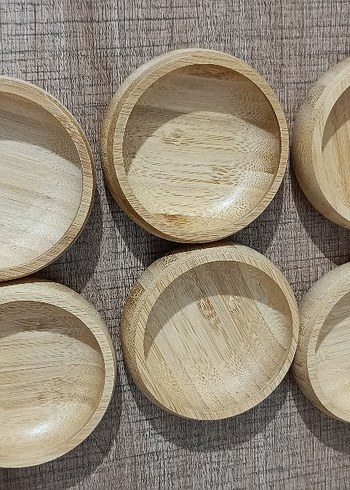 Bej Gri Ahşap Yuvarlak Kaseler - Görsel 2