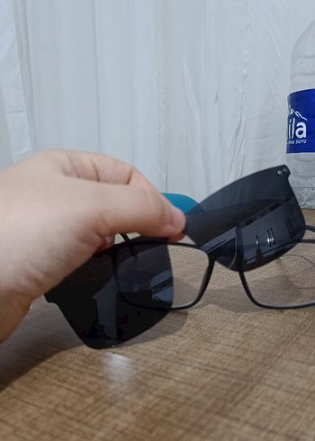 unisex avva marka Şeffaf Gri Minimalist  Güneş Gözlüğü - Görsel 5