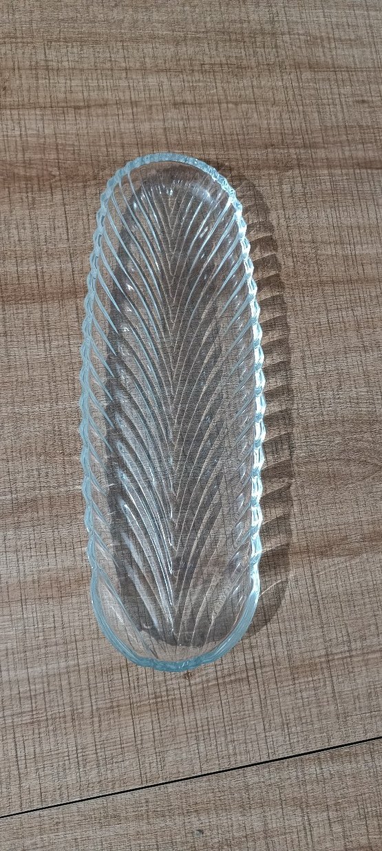 Gri Yılan Desenli Cam Servis Tabağı - Görsel 2