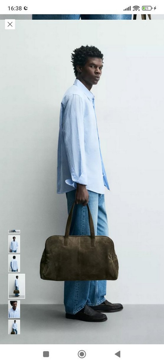 Mavi Keten Erkek Gömlek - Görsel 3