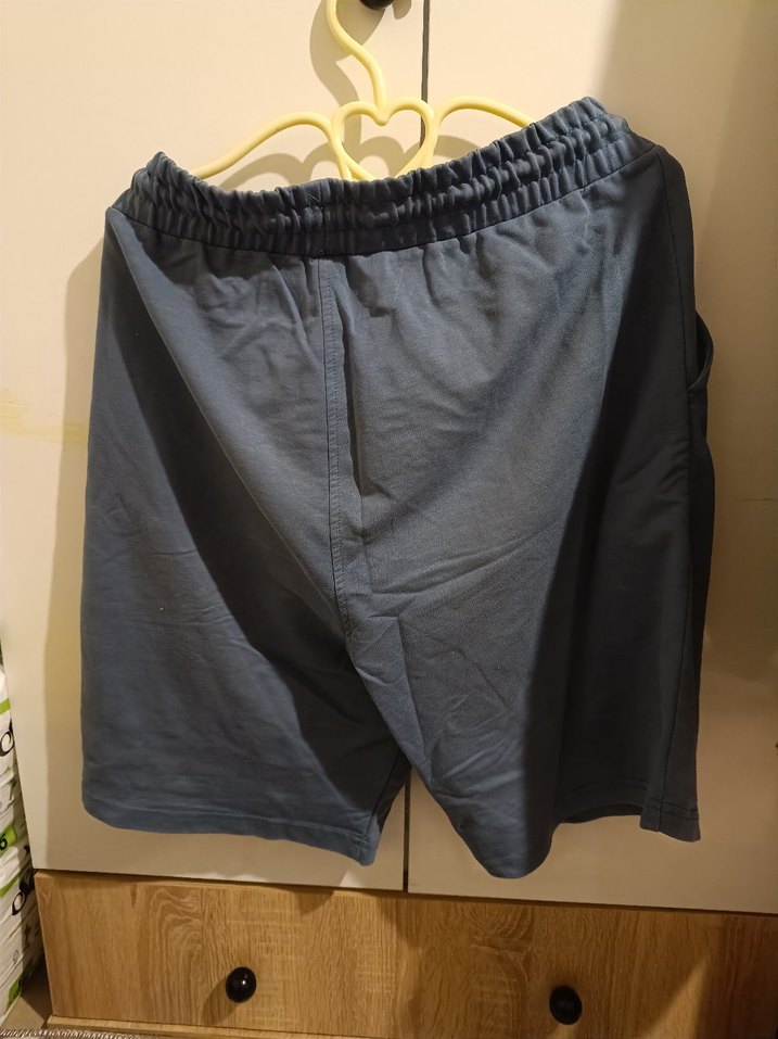 buz mavisi griye kaçan tonda Rahat Kesim Erkek Şort - Görsel 4