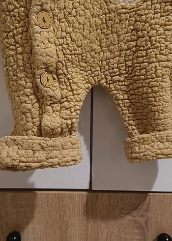 Örgü Dokulu Kahverengi Bebek Tulumu - Görsel 6