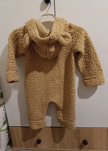 Örgü Dokulu Kahverengi Bebek Tulumu - Görsel 3