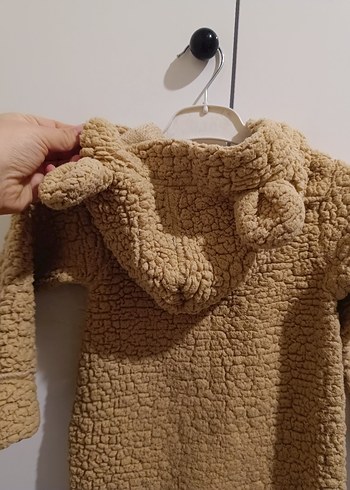 Örgü Dokulu Kahverengi Bebek Tulumu - Görsel 7