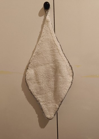 beyaz ve gri örgü lif çeyizlik el emeği - Görsel 2