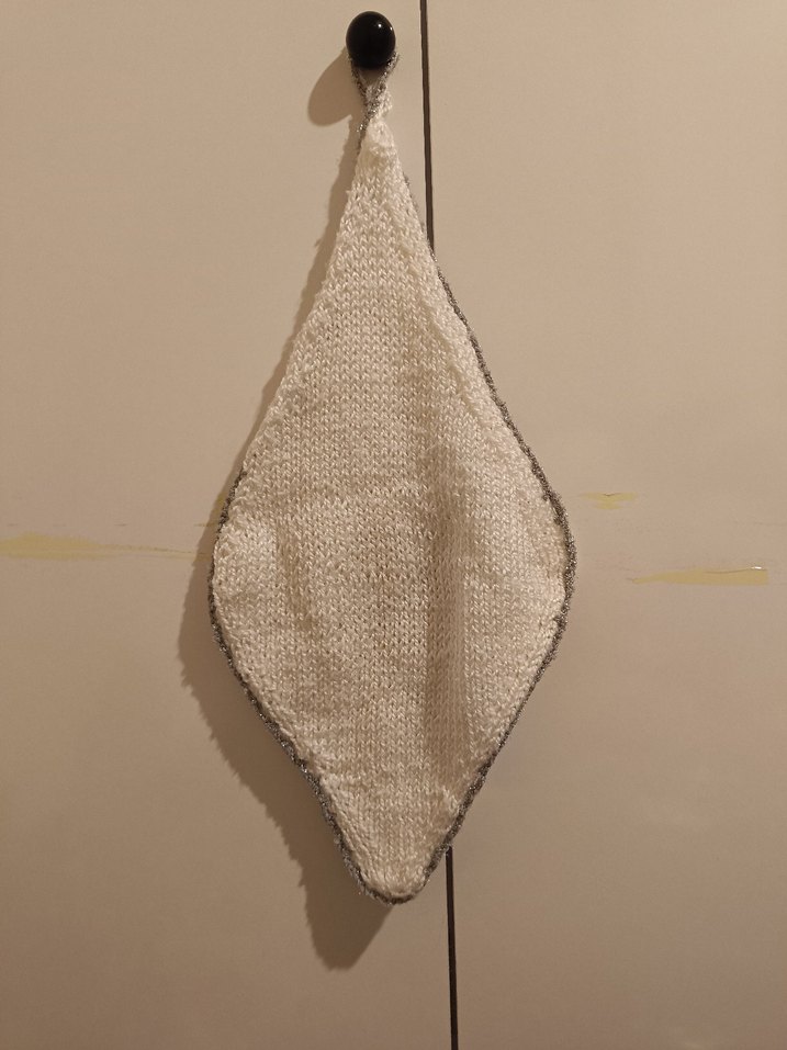 beyaz ve gri örgü lif çeyizlik el emeği - Görsel 2