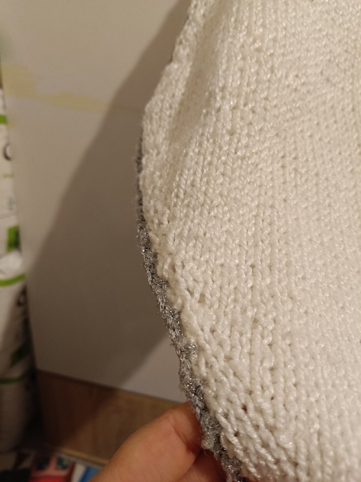 beyaz ve gri örgü lif çeyizlik el emeği - Görsel 3