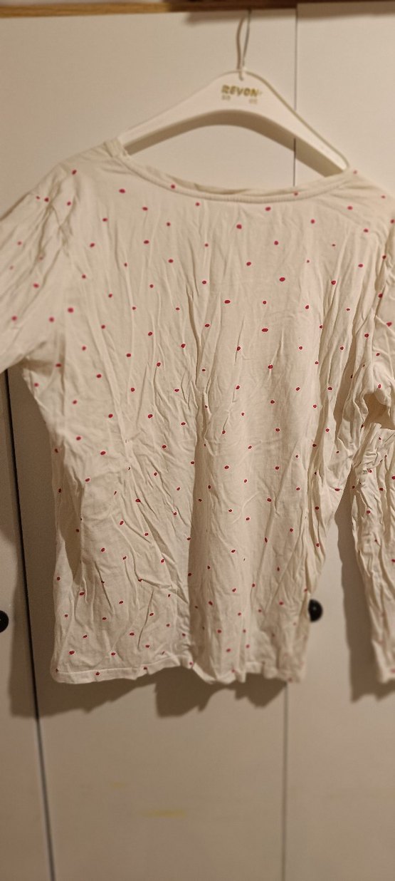 Düğmeli Uzun Kollu pijama üstü Tişört - Görsel 3