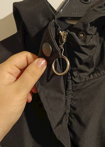 Siyah Kadın  erkek Uzun Street Wear Ceket - Görsel 5