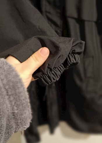 Siyah Kadın  erkek Uzun Street Wear Ceket - Görsel 4